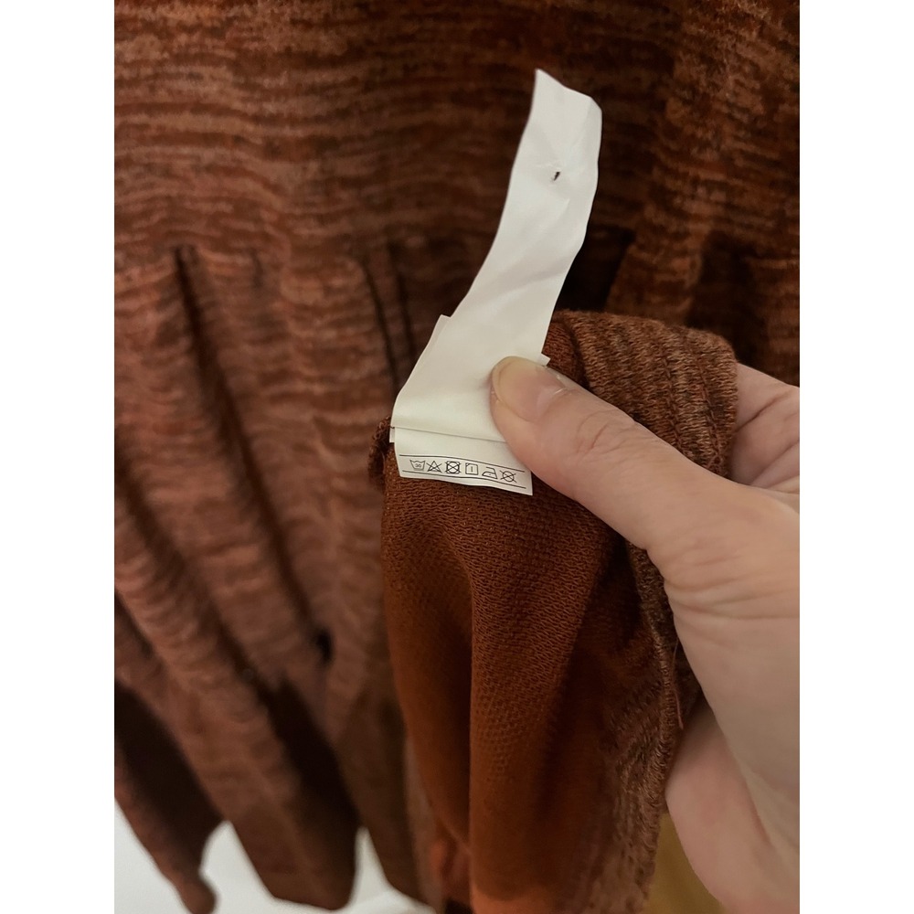 NWT Cupshe Tiered Scoop Neck Sweater Mini Dress Brown Medium Boho - Picture 8 of 9